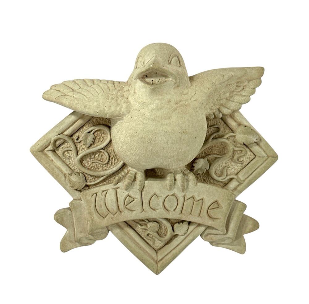 Carruth Studio 1992 Welcome Bird Plaque Wall Hanging Garden Decor 6”